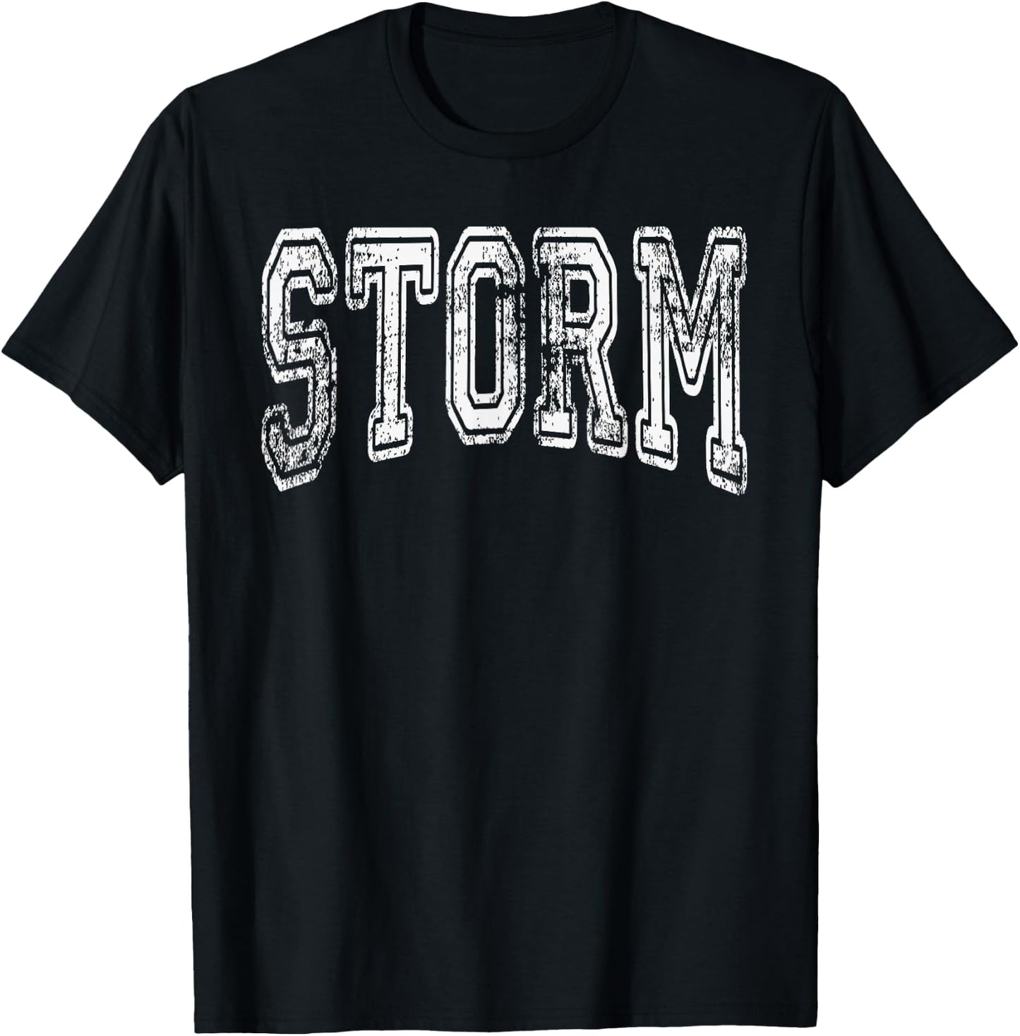 Storm Team Mascot Name Distressed Vintage School Sports Fan T-Shirt - T-Shirt | Black