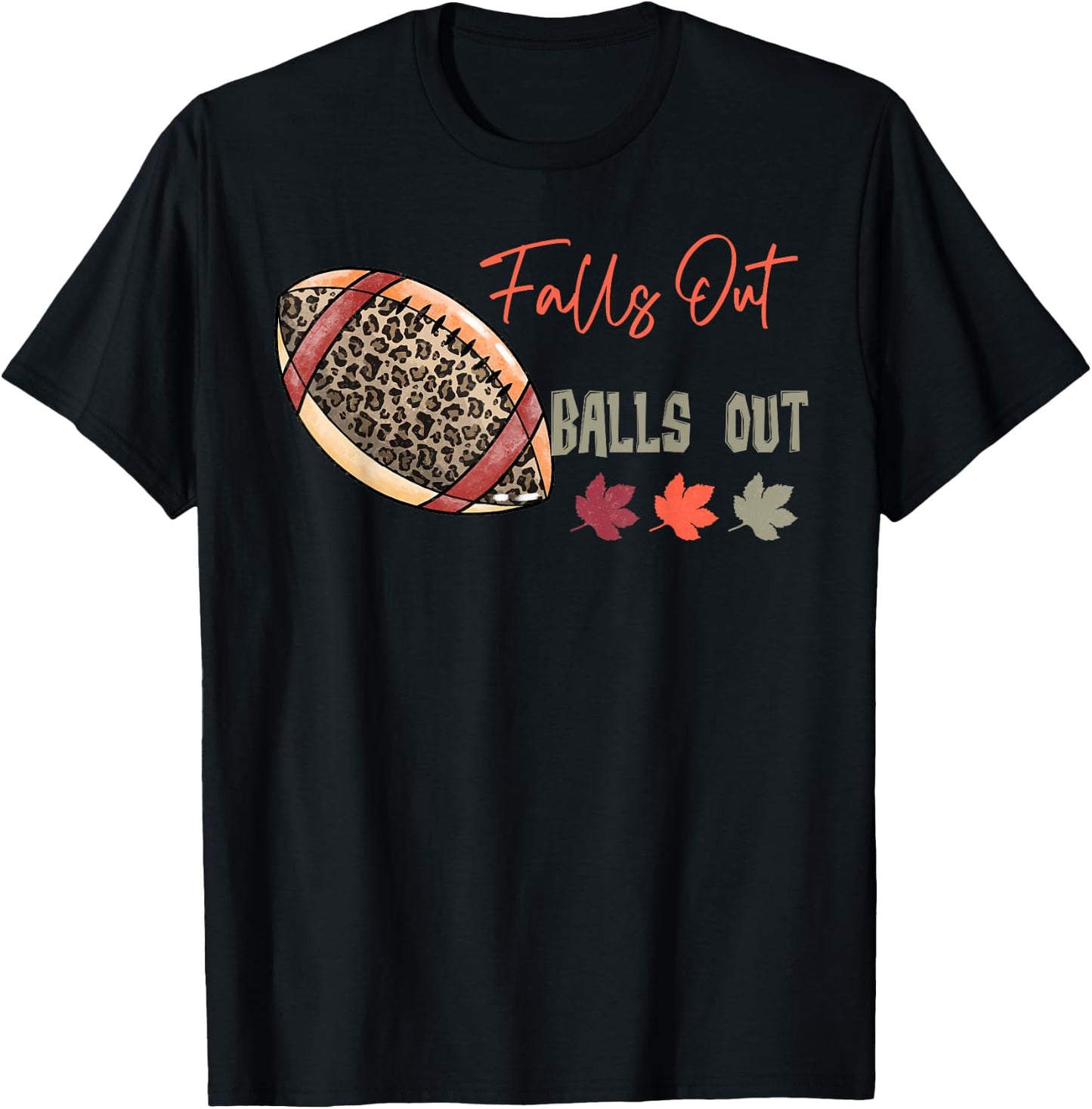 Retro Falls Out Balls Out Football Vintage Thanksgiving T-Shirt - T-Shirt | Black