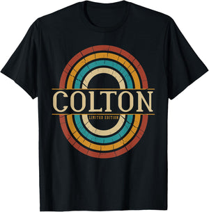 Colton Name Personalized Men Boys Vintage Appreciation T-Shirt - T-Shirt | Black