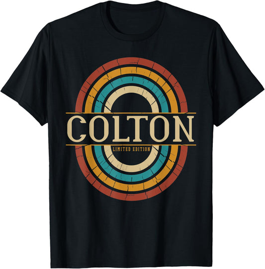 Colton Name Personalized Men Boys Vintage Appreciation T-Shirt - T-Shirt | Black