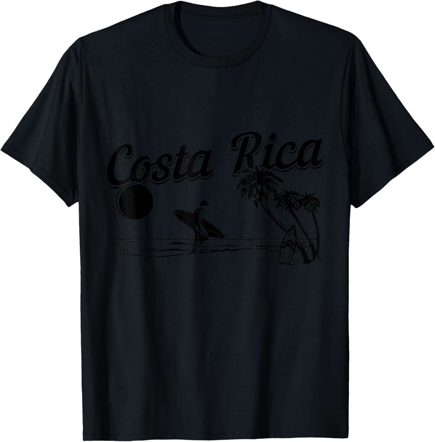 Costa Rica Surf Vintage Beach Souvenir Surfer T-Shirt - T-Shirt | Black