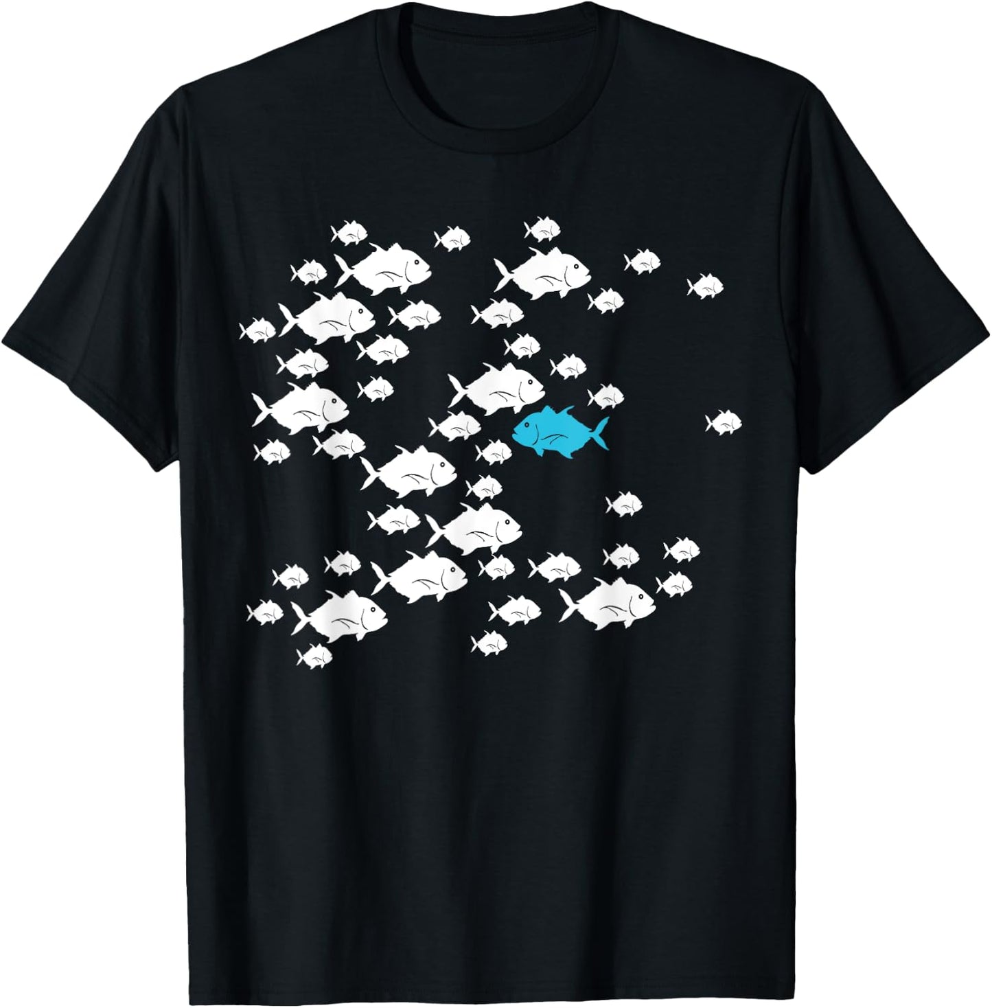 Fish swim against current in the sea swim against the waves T-Shirt - T-Shirt | Black