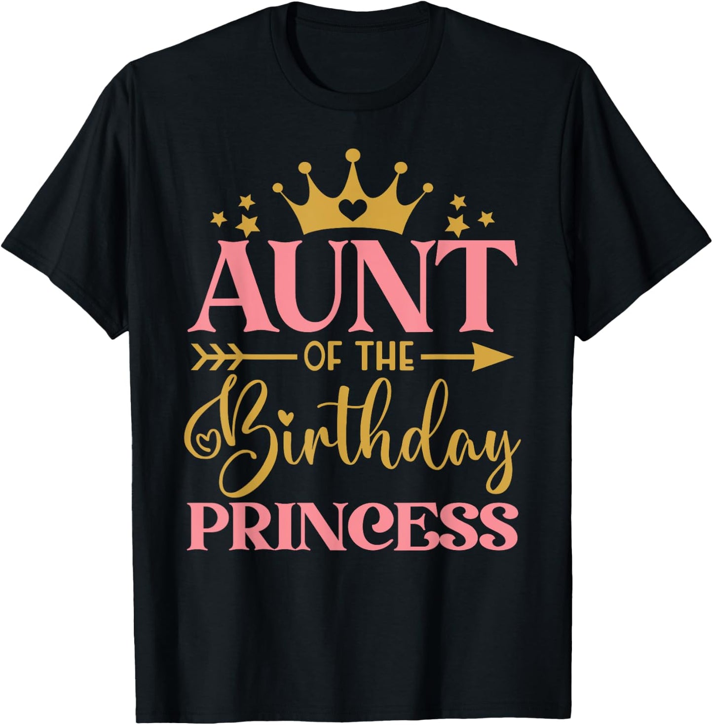 Aunt of The Birthday for Girl - 1st Birthday Princess Girl T-Shirt - T-Shirt | Black