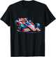 Vintage Auto Racing Car American Flag 4th of July, Auto Race Kids Men T-Shirt - T-Shirt | Black