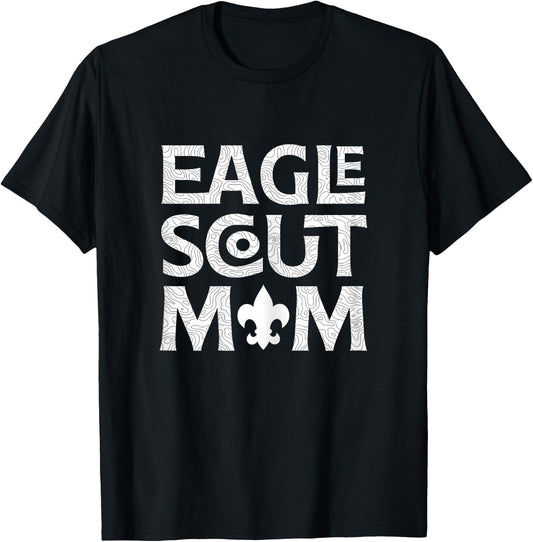 Eagle Scout Mom Fleur-de-lis T-Shirt - T-Shirt | Black