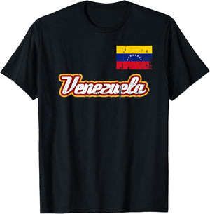 Venezuelan Baseball Player Venezuela Flag Baseball Team T-Shirt - T-Shirt | Black