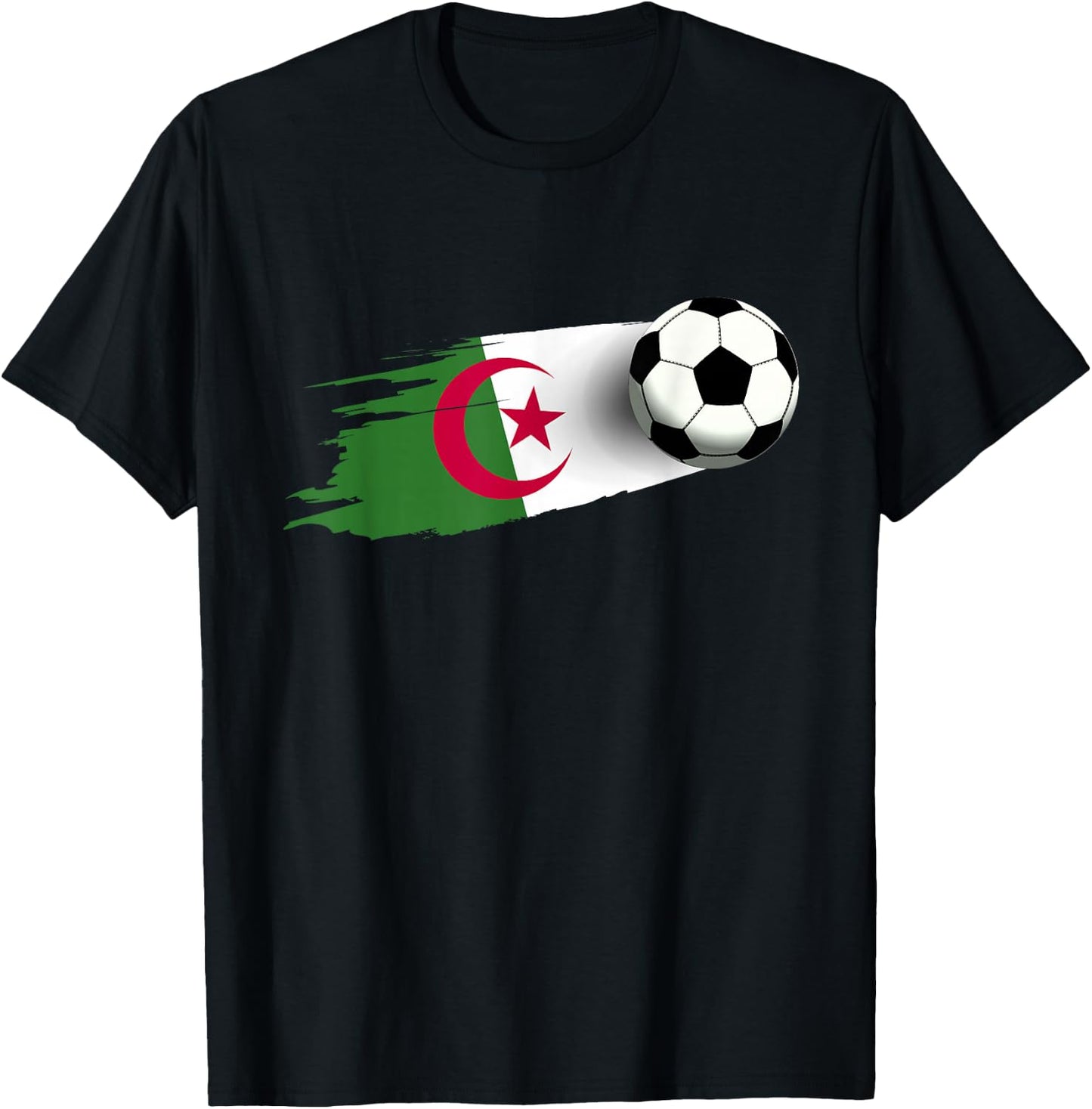 Algeria Flag Jersey Algerian Soccer Team Algerian T-Shirt - T-Shirt | Black