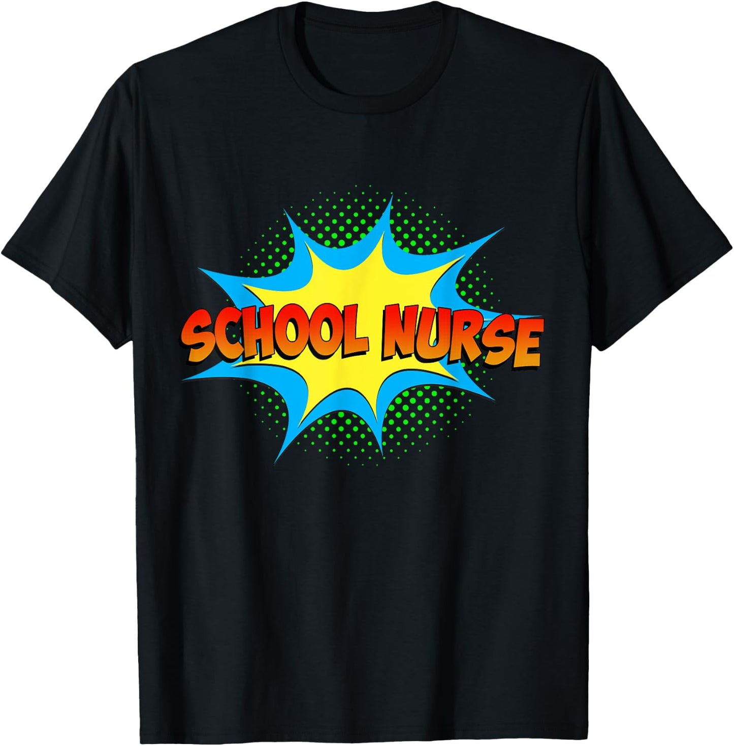 School Nurse Superhero Comics Cool International Nurses Day T-Shirt - T-Shirt | Black