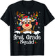 First Grade Teacher Squad Funny Reindeer Teacher Christmas T-Shirt - T-Shirt | Black