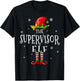 The Supervisor Elf Squad Funny Groupe Matching Christmas T-Shirt - T-Shirt | Black