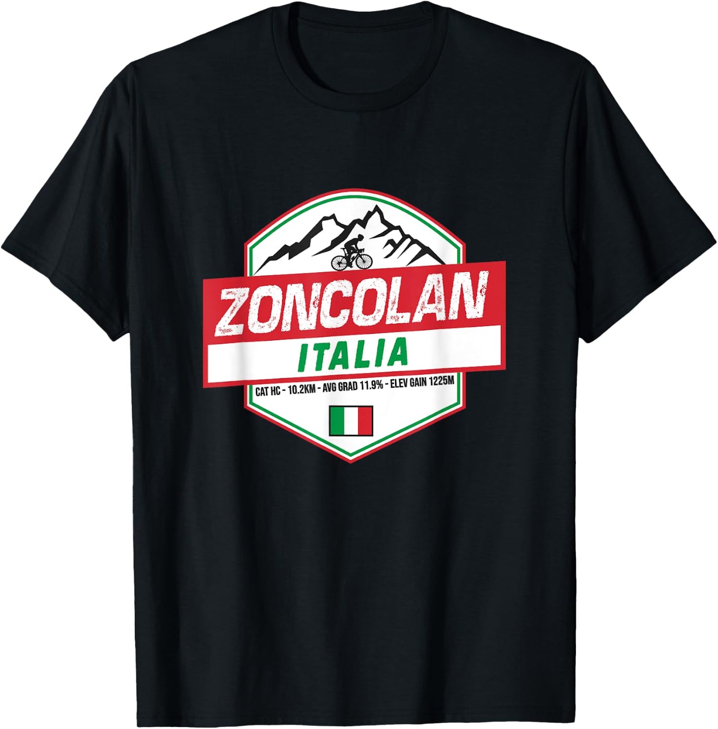 Monte Zoncolan Cyclist Italy Cycling Holiday T-Shirt - T-Shirt | Black