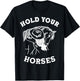 Hold Your Horses Retro Cowgirl T-Shirt - T-Shirt | Black
