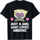 Just a Girl Who Loves Gibbons Cute Gibbon Monkey T-Shirt - T-Shirt | Black