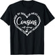 Cousins Gift Side By Side Or Miles Apart Sisters Will Always T-Shirt - T-Shirt | Black