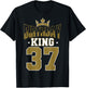 Birthday King 37 Bday Party Celebration 37th Royal Theme T-Shirt - T-Shirt | Black