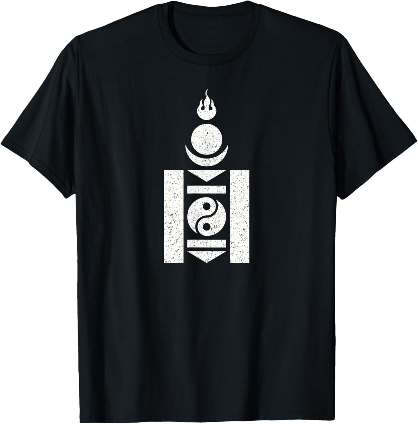Mongolia Soyombo Symbol Mongolain Flag T-Shirt - T-Shirt | Black