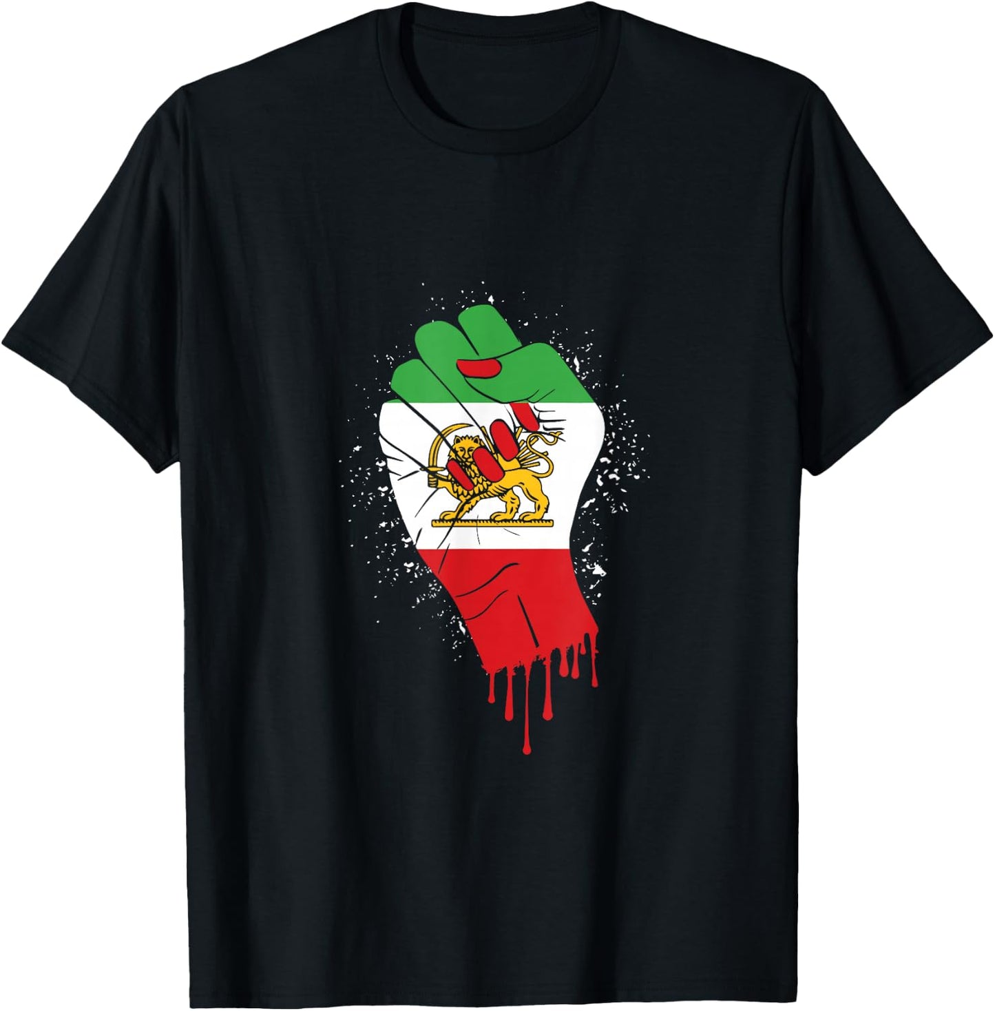 Flag of Iran Lion Flag Iran Heritage Fist Iranian Citizen T-Shirt - T-Shirt | Black