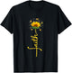 Vintage Faith Cross Sunflower Butterfly Flowers Christians T-Shirt - T-Shirt | Black