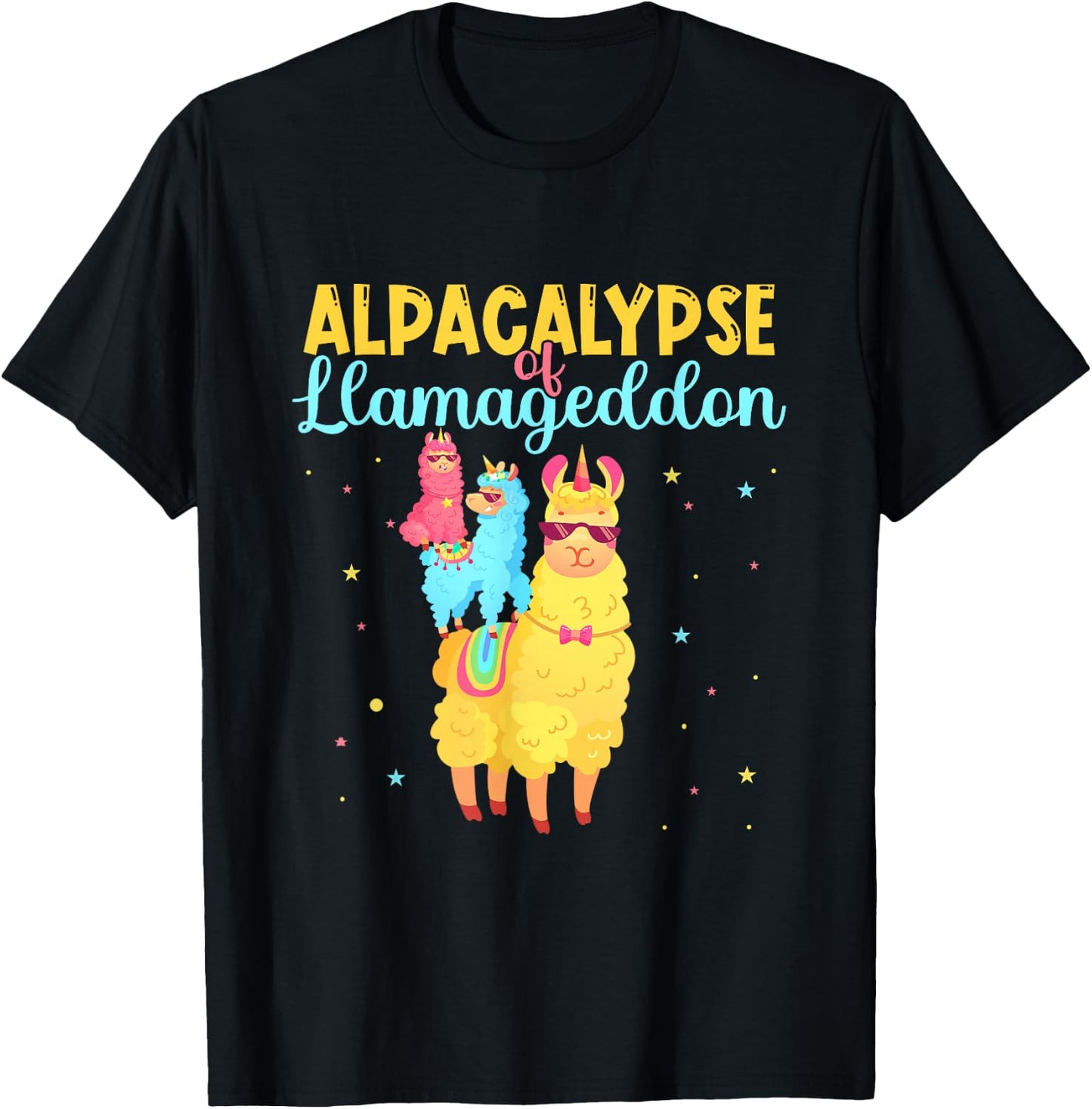 Alpacalypse Or Llamageddon Alpacas and Llamas Take Over T-Shirt - T-Shirt | Black
