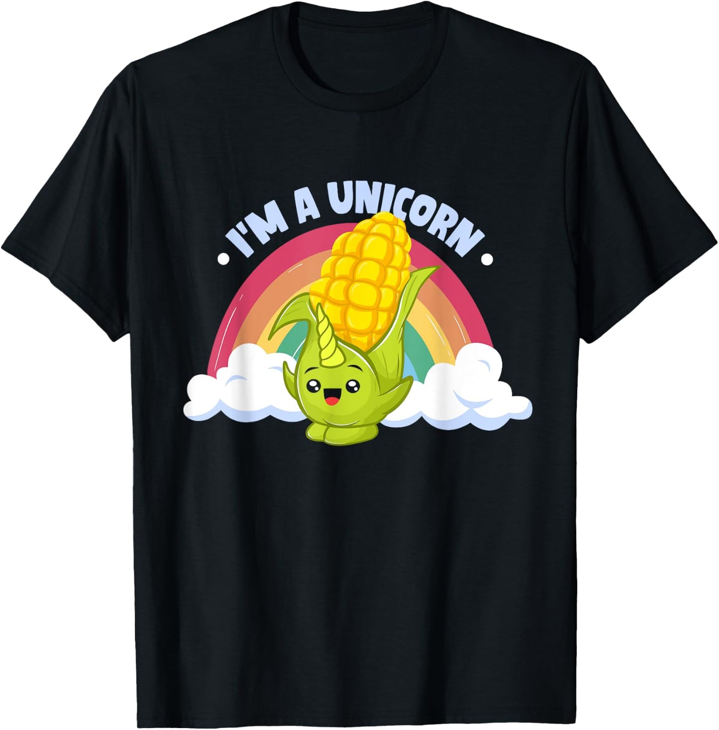 Maize Toddler Farming Corn Kids Crop I'm A Unicorn T-Shirt - T-Shirt | Black