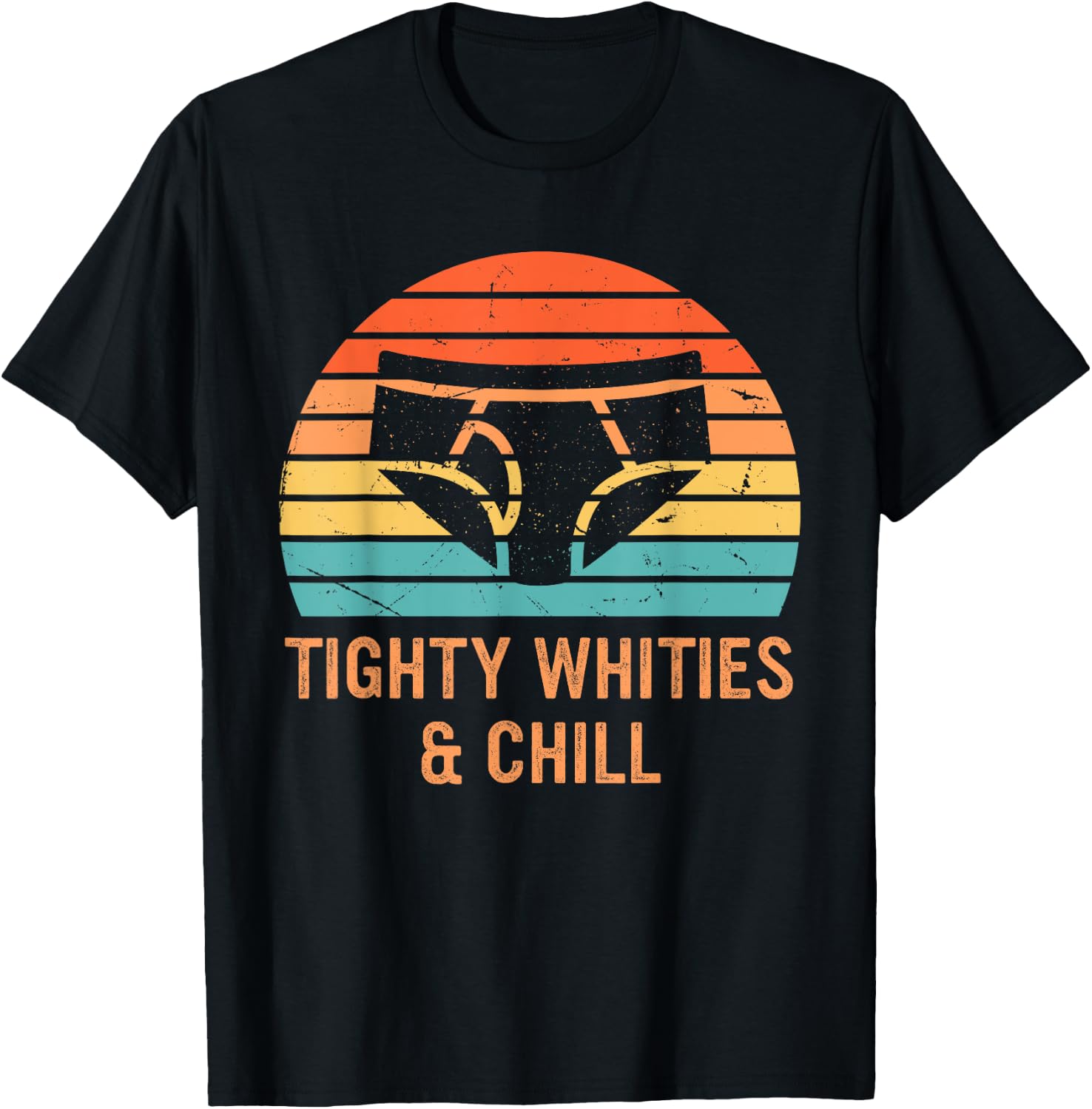 Tighty Whities & Chill Retro Sunset Apparel T-Shirt - T-Shirt | Black