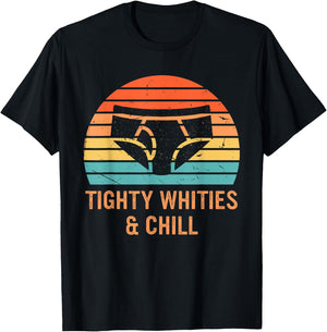 Tighty Whities & Chill Retro Sunset Apparel T-Shirt - T-Shirt | Black