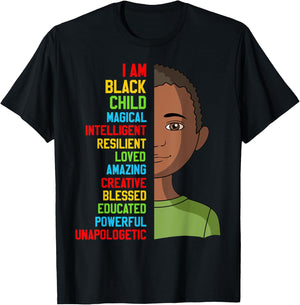 African American I Am Black Child History Month Toddler Boy T-Shirt - T-Shirt | Black