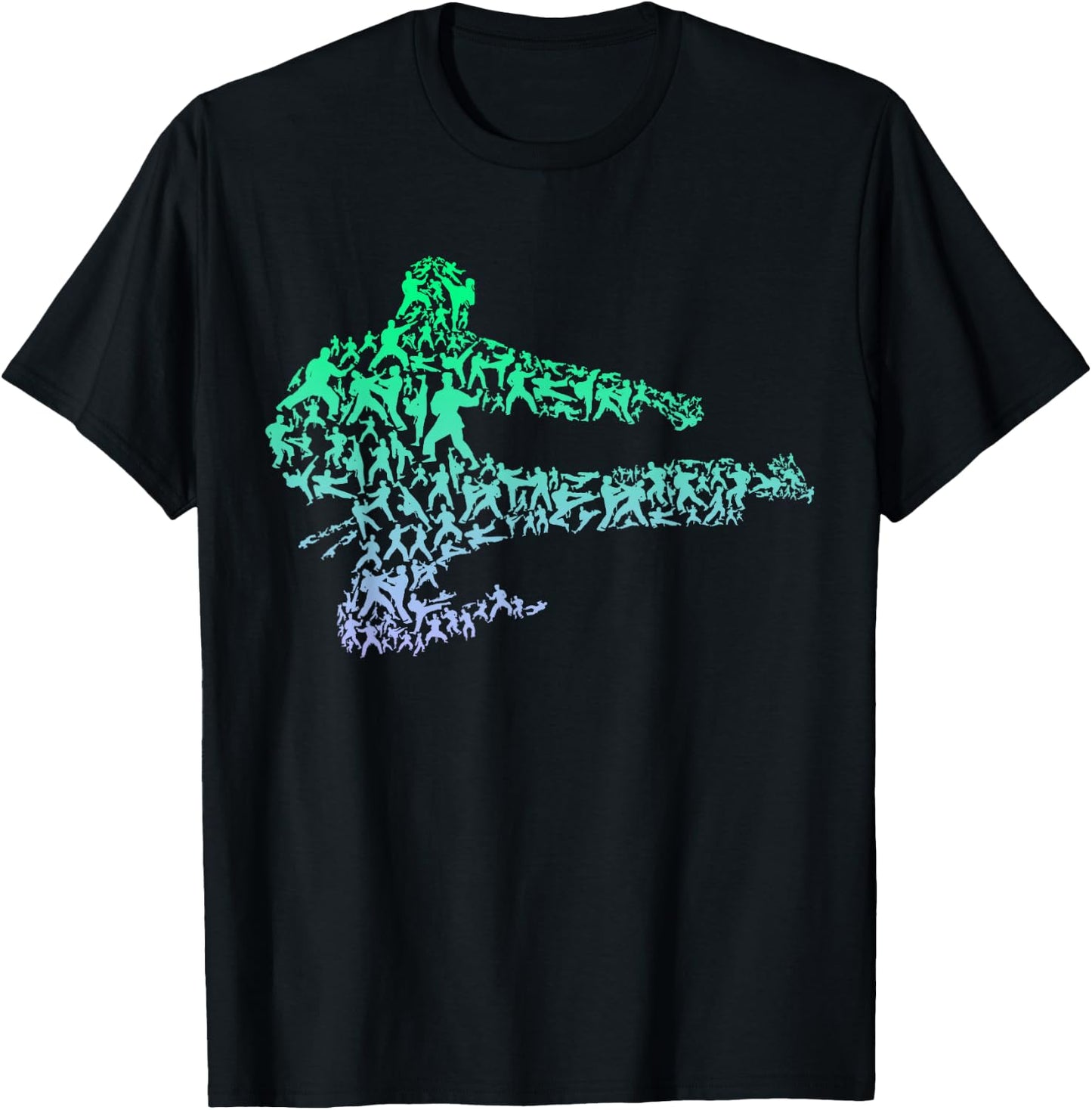 Cool Martial Arts Karate Kick Fighter Graphic Design Karate T-Shirt - T-Shirt | Black