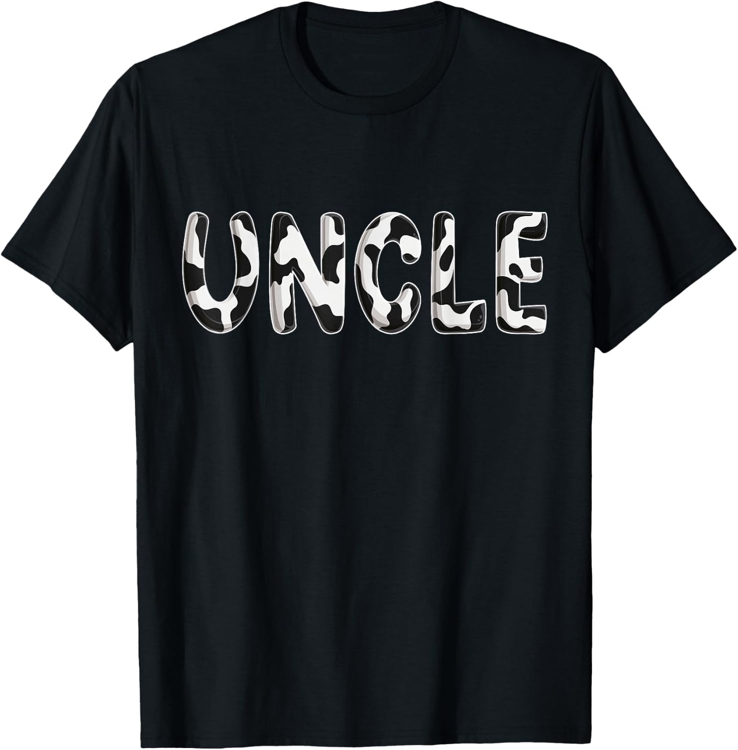 Cow Uncle Birthday Family Matching Fathers Day Boy Girl Men T-Shirt - T-Shirt | Black