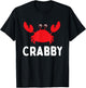 Crabby - Beach Sea Lover Crab Crustacean Animal Lover T-Shirt - T-Shirt | Black