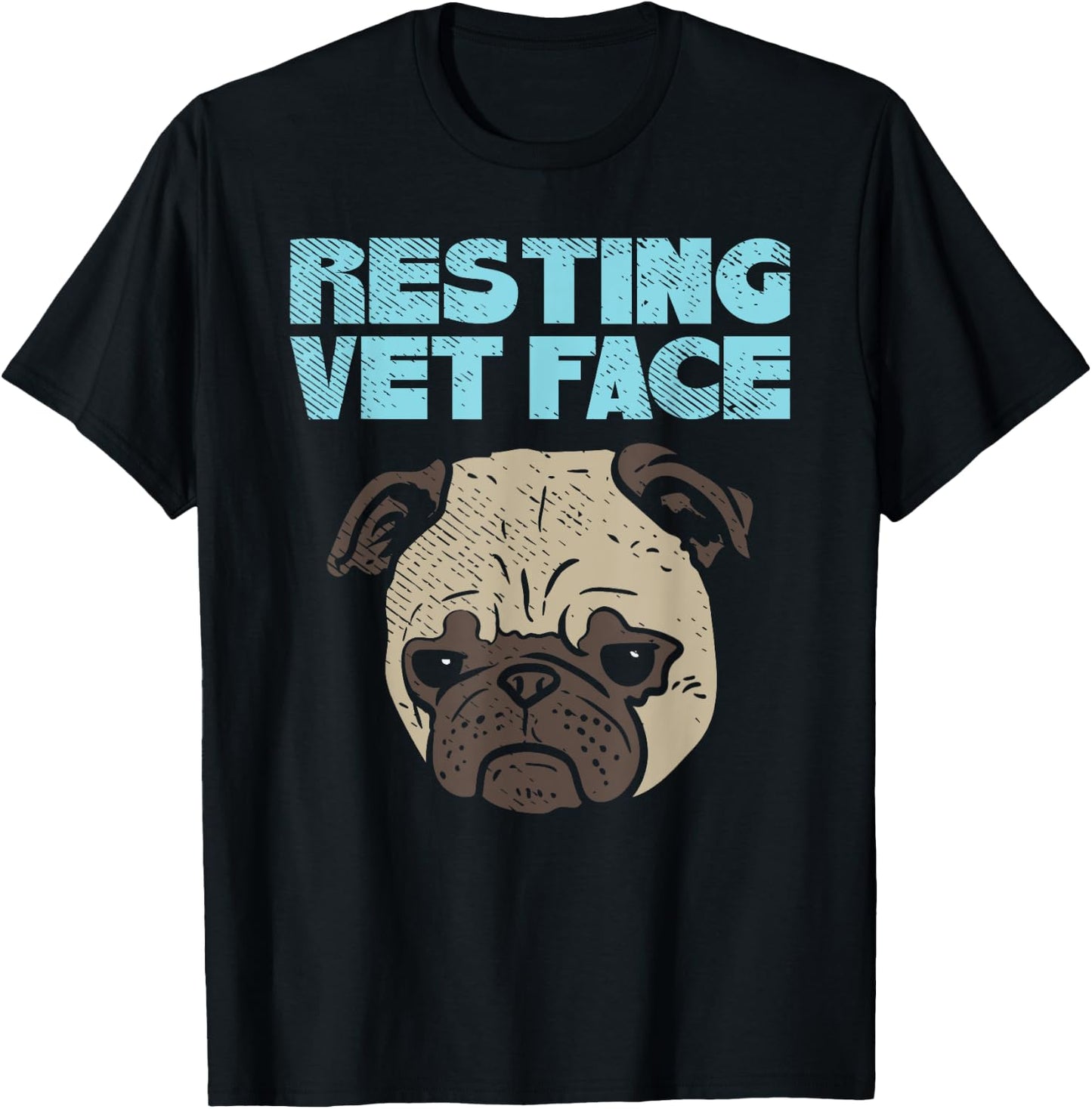 Resting Vet Face Funny Veterinary T-Shirt - T-Shirt | Black