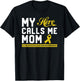My Hero Calls Me Mom Childhood Cancer Awareness T-Shirt - T-Shirt | Black