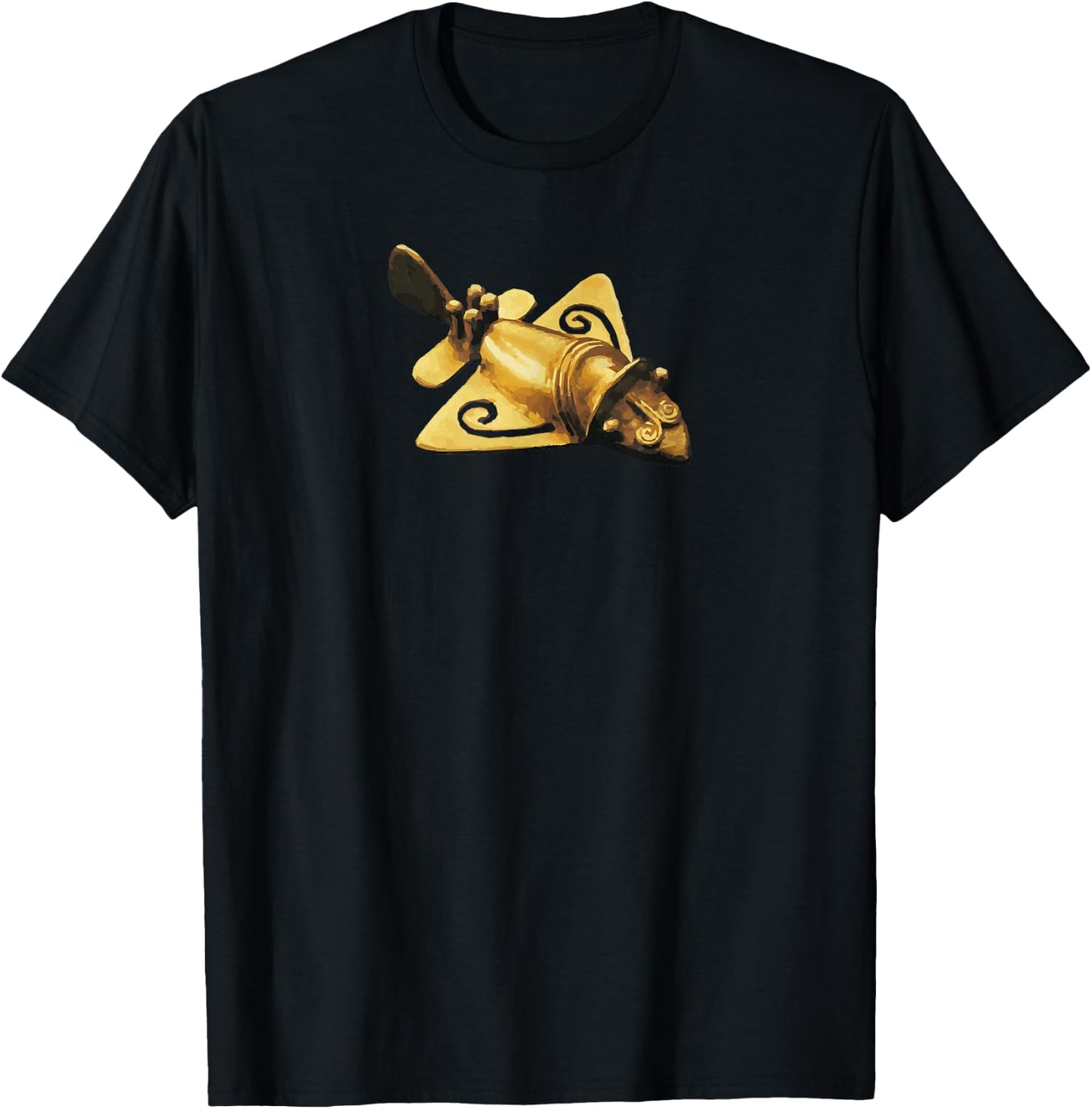 Quimbaya Gold Airplane Columbians Ancient Oldest Artifacts T-Shirt - T-Shirt | Black