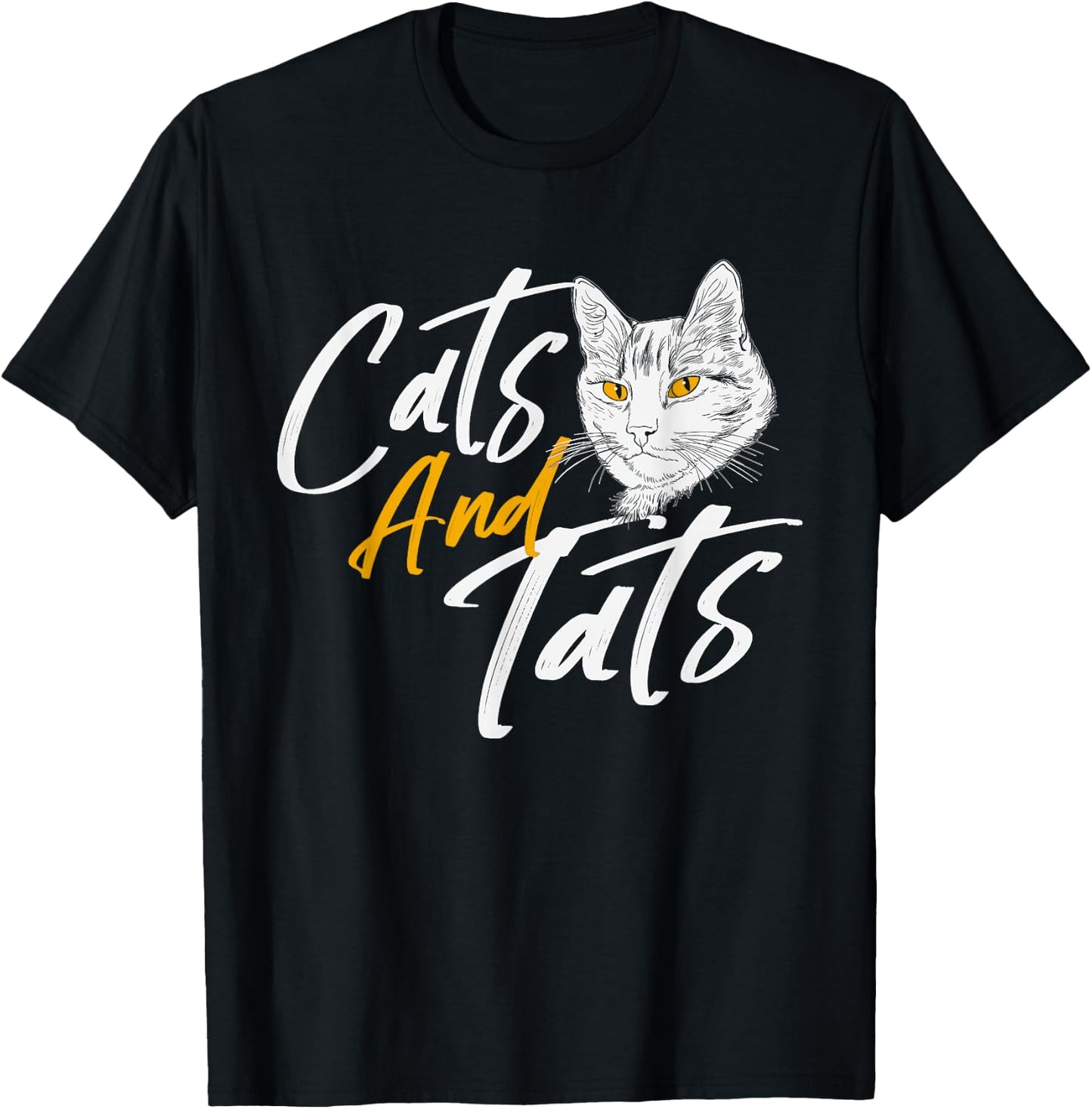 Cats And Tats - Tattoo Pets Kitten Owner Animal Kitty Lover T-Shirt - T-Shirt | Black