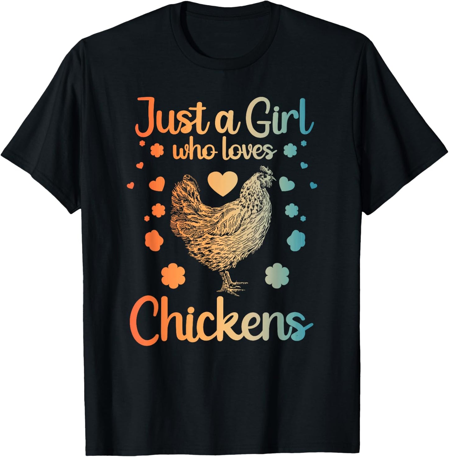 Best Chicken Gift Farm Chicken Accessories & Stuff Funny Girl Chicken Design For Kids Women Mom Chicken Lover T-Shirt - T-Shirt | Black