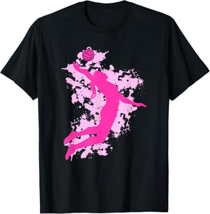 Female Volleyball Player Splash T-Shirt - T-Shirt | Black