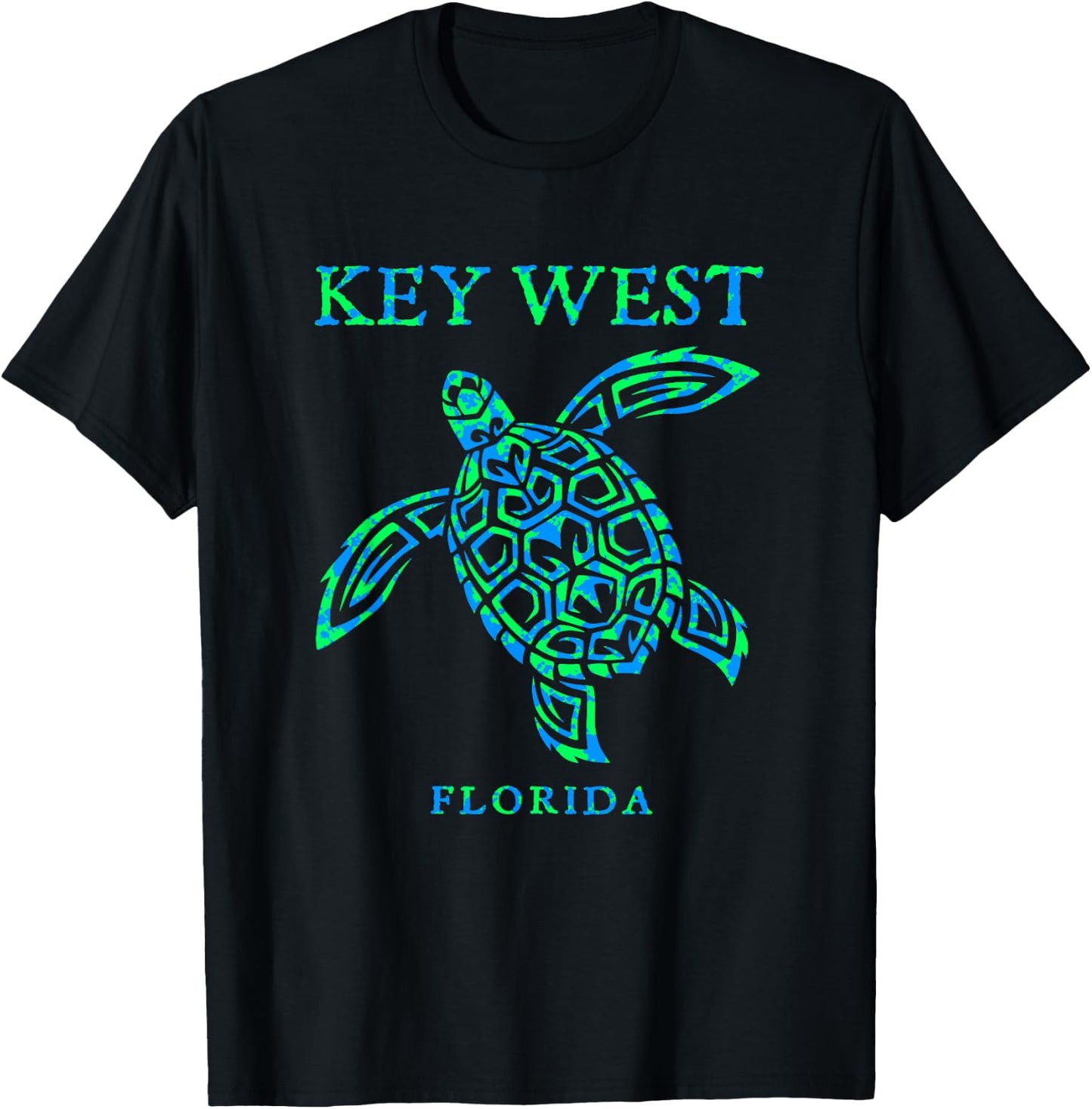 Key West Florida Sea Turtle Retro Boy Girl Vacation Souvenir T-Shirt - T-Shirt | Black