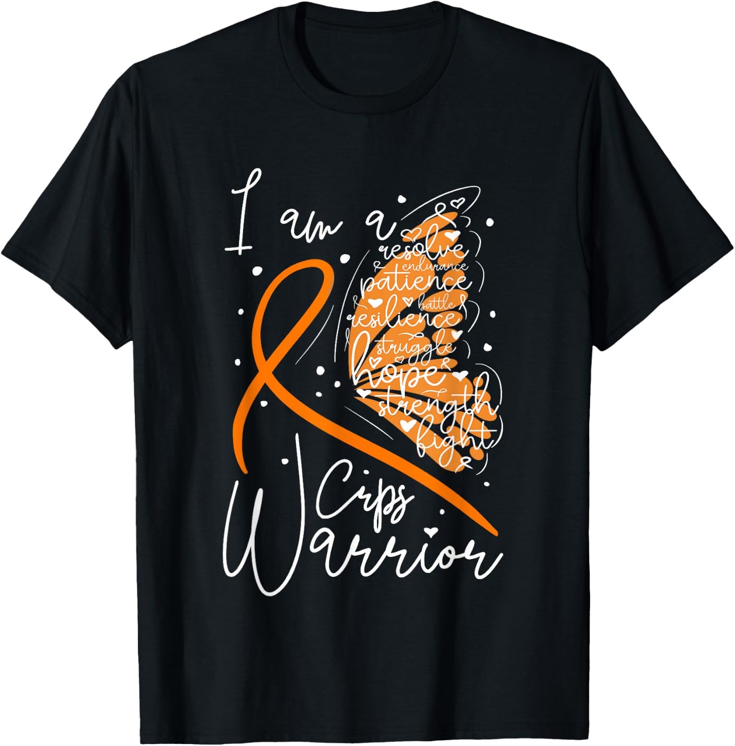 Butterfly CRPS Warrior, CRPS Awareness T-Shirt - T-Shirt | Black