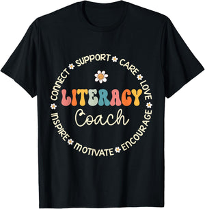 Literacy Coach Appreciation Week Back to School T-Shirt - T-Shirt | Black