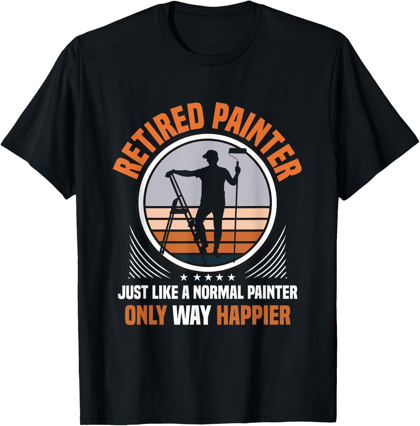 Vintage Men Painting Retro Retired Painter T-Shirt - T-Shirt | Black