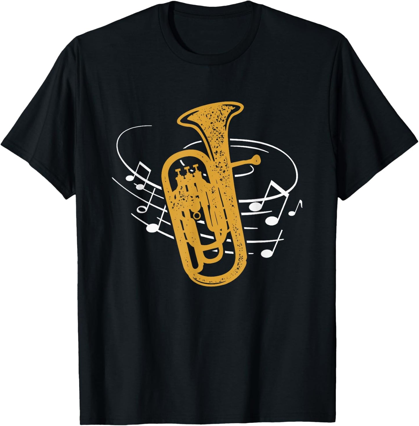 Brass Instrument Orchestra Musician Sheet Music Euphonium T-Shirt - T-Shirt | Black