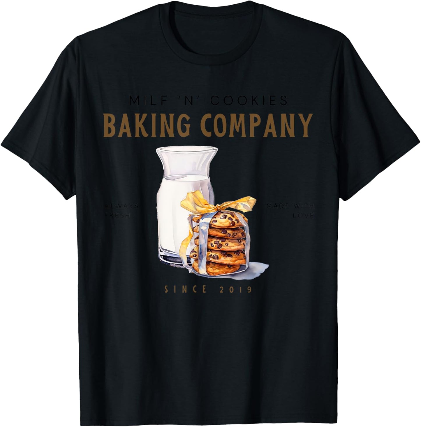 Milf And Cookies Baking Company, Christmas Cookie Baking T-Shirt - T-Shirt | Black