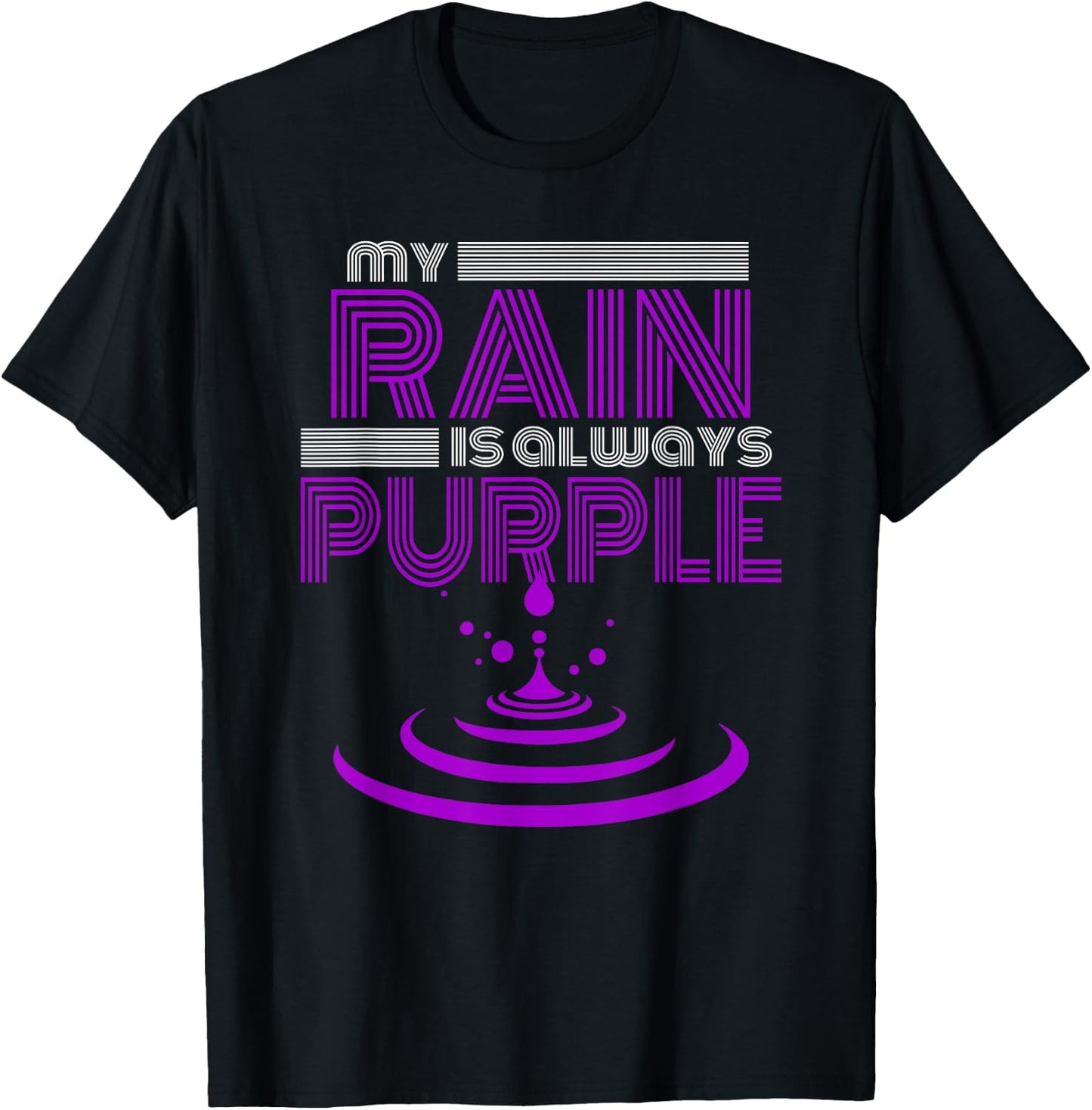 Rain Purple Umbrella For Violet Favorite Color T-Shirt - T-Shirt | Black