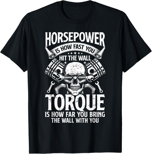 Horsepower Torque Definition Funny Car Auto Mechanic Dad Men T-Shirt - T-Shirt | Black