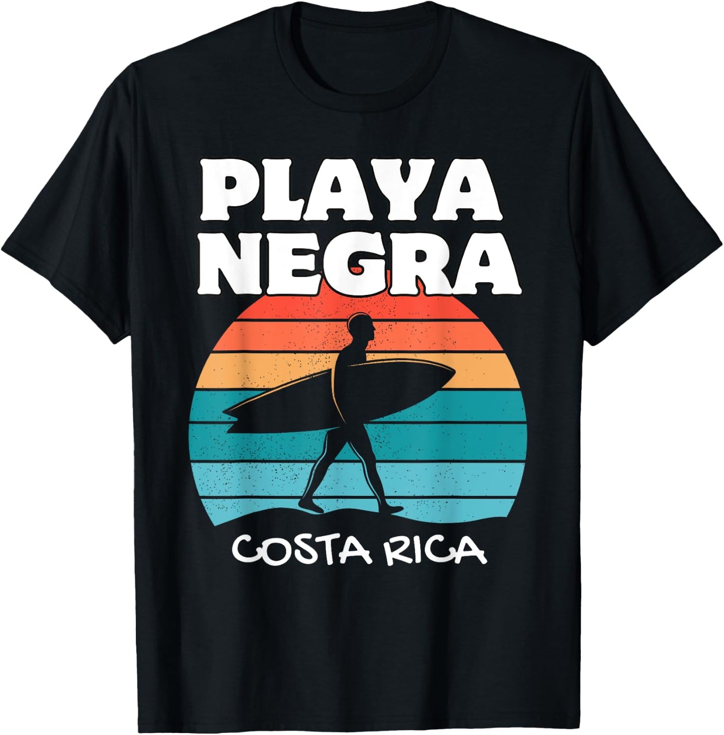 PLAYA NEGRA COSTA RICA Surf Retro Sunset Surfing T-Shirt - T-Shirt | Black