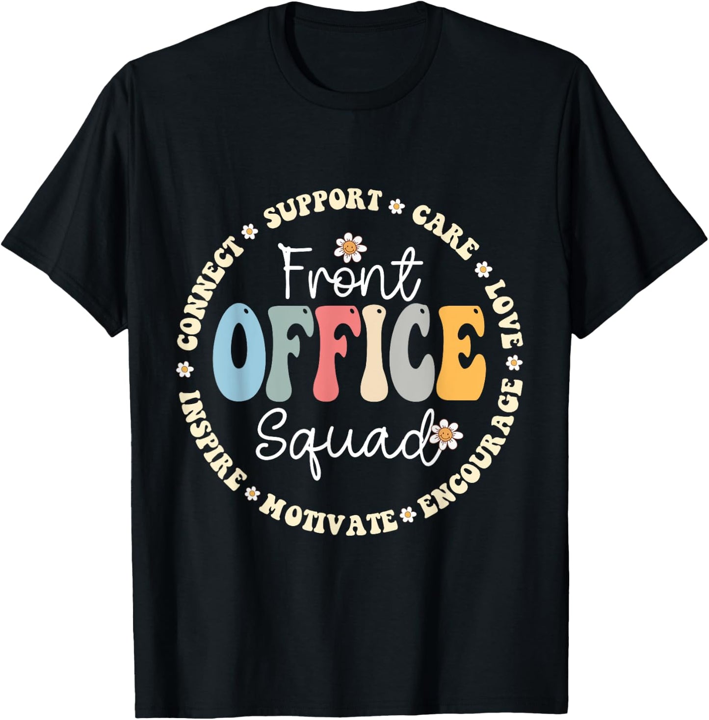 Retro School Secretary Admin Appreciation Front Office Squad T-Shirt - T-Shirt | Black