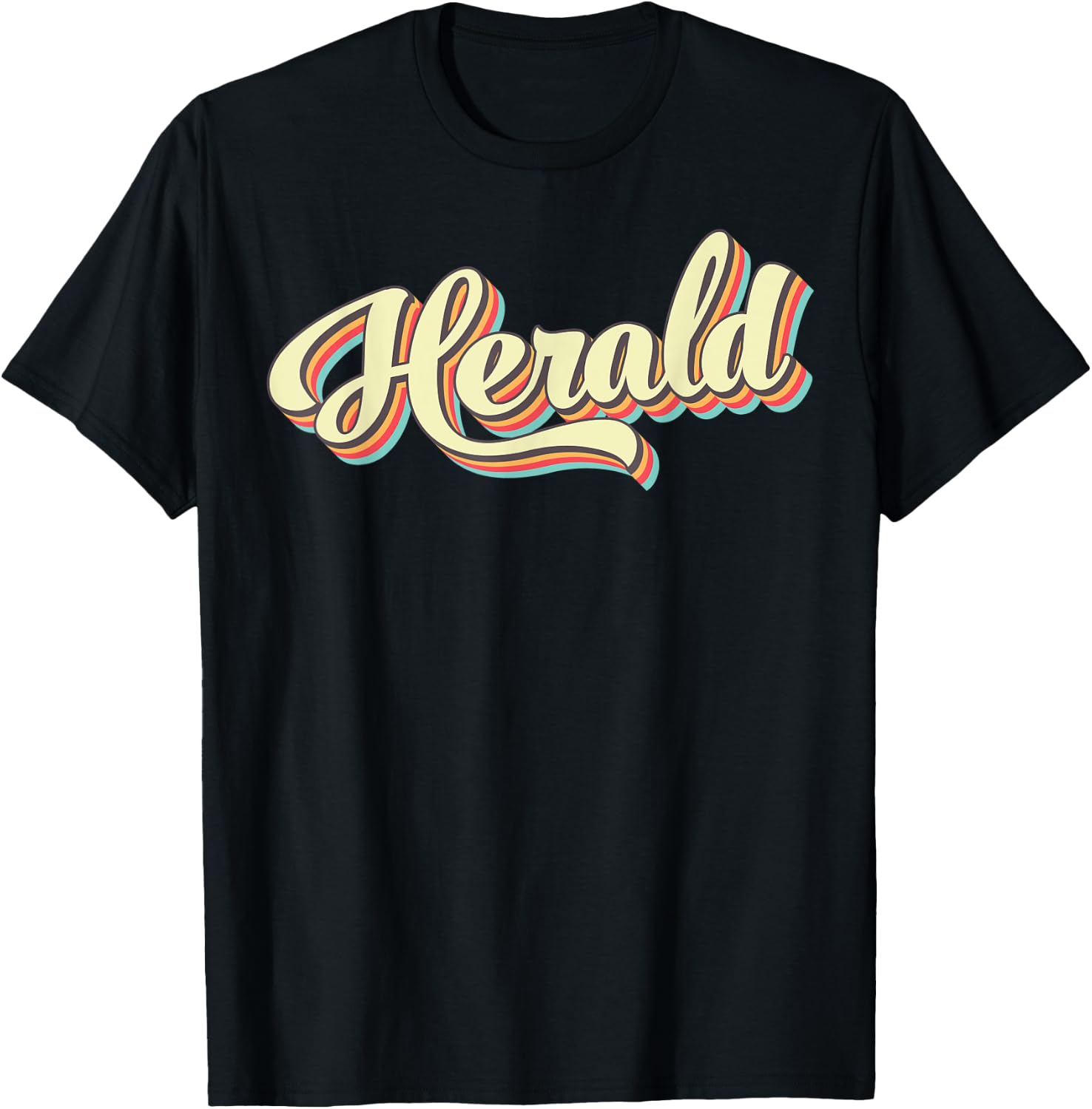 Herald Retro Art Baseball Font Vintage T-Shirt - T-Shirt | Black