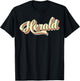 Herald Retro Art Baseball Font Vintage T-Shirt - T-Shirt | Black