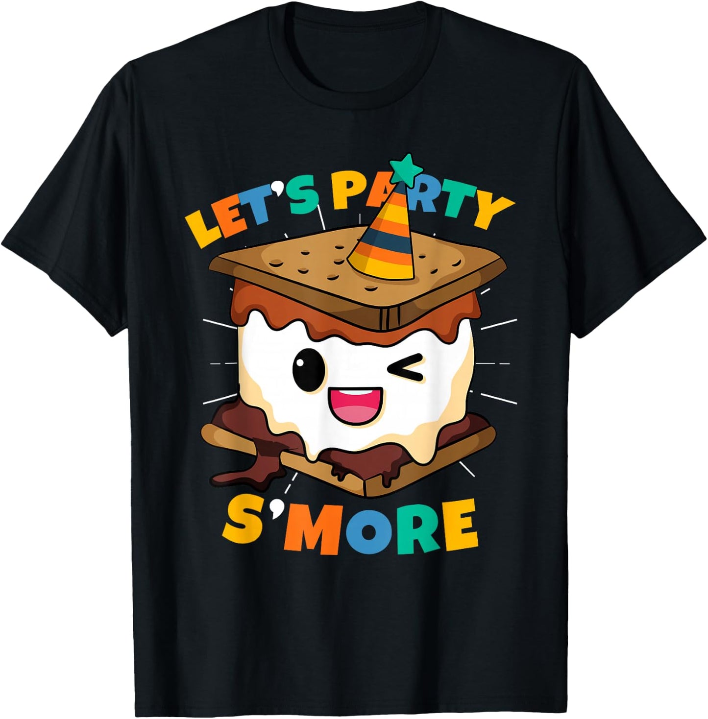 Let's Party S'more Toddler Boy Camping Cute Smores T-Shirt - T-Shirt | Black