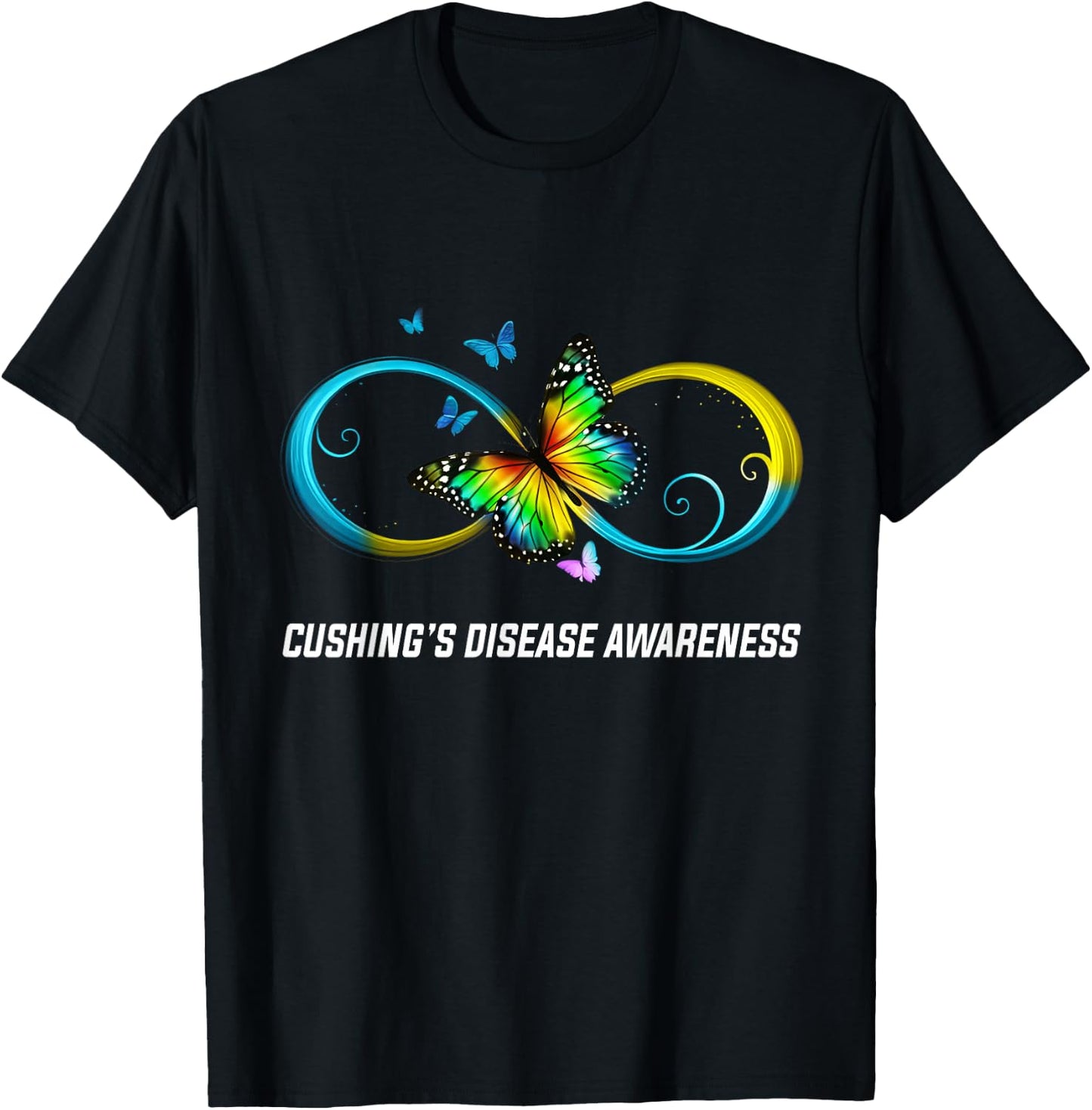 Infinity Butterfly Cushing's Disease Awareness T-Shirt - T-Shirt | Black